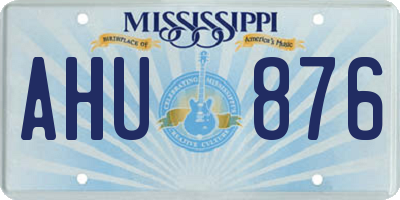 MS license plate AHU876