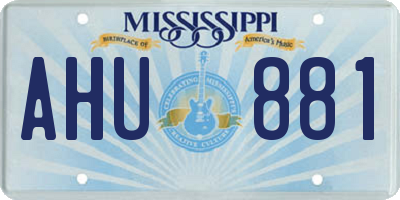 MS license plate AHU881