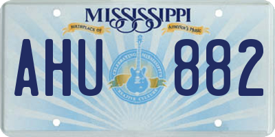 MS license plate AHU882