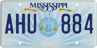 MS license plate AHU884