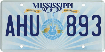 MS license plate AHU893