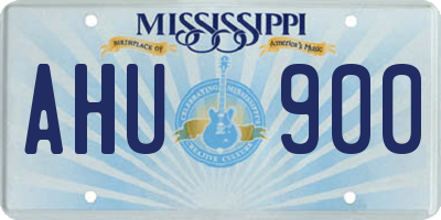 MS license plate AHU900