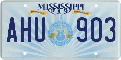 MS license plate AHU903