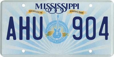 MS license plate AHU904