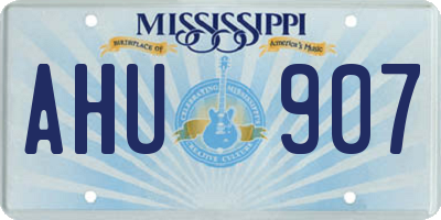MS license plate AHU907