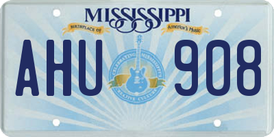 MS license plate AHU908