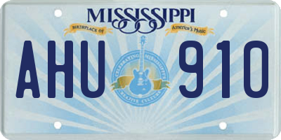 MS license plate AHU910