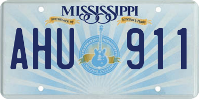 MS license plate AHU911