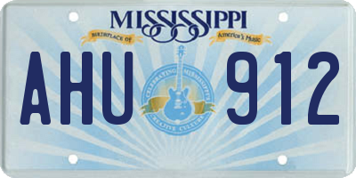 MS license plate AHU912