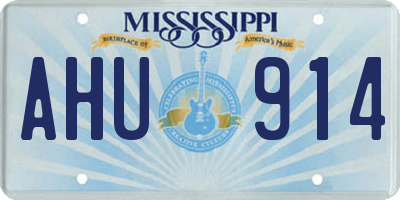 MS license plate AHU914
