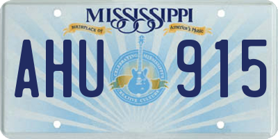 MS license plate AHU915