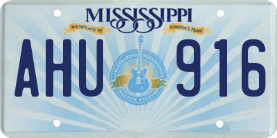 MS license plate AHU916