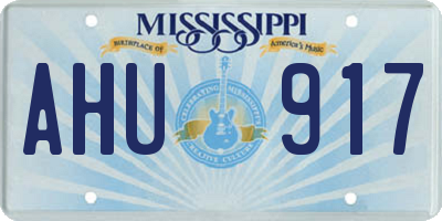 MS license plate AHU917
