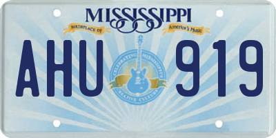 MS license plate AHU919