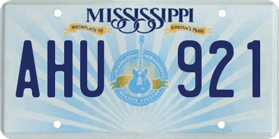 MS license plate AHU921