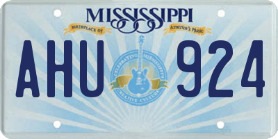 MS license plate AHU924