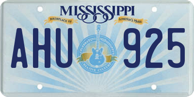MS license plate AHU925