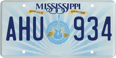 MS license plate AHU934