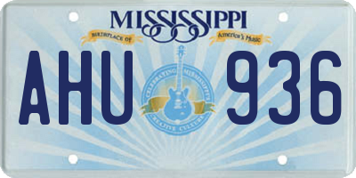 MS license plate AHU936