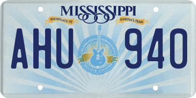 MS license plate AHU940