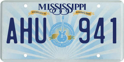 MS license plate AHU941