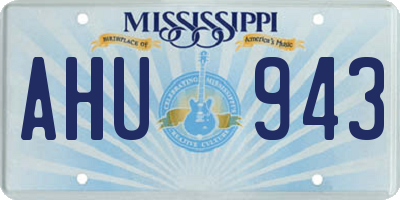 MS license plate AHU943