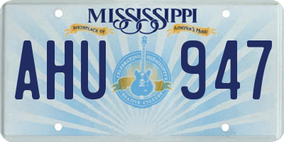 MS license plate AHU947
