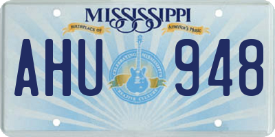 MS license plate AHU948