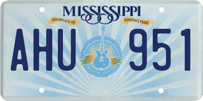 MS license plate AHU951
