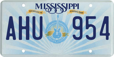 MS license plate AHU954