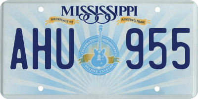 MS license plate AHU955