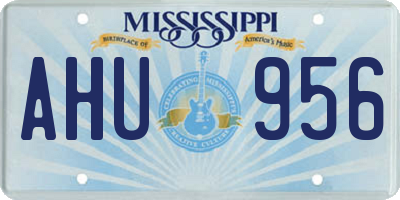 MS license plate AHU956