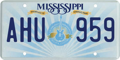 MS license plate AHU959