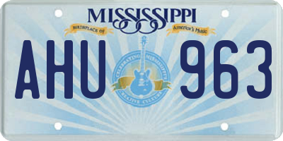 MS license plate AHU963