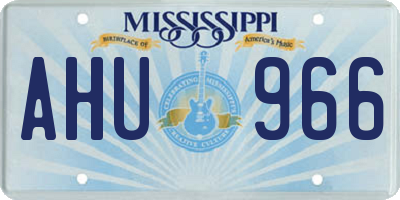 MS license plate AHU966