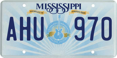 MS license plate AHU970