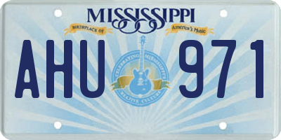 MS license plate AHU971