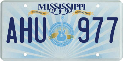 MS license plate AHU977