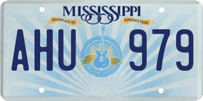 MS license plate AHU979