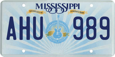 MS license plate AHU989