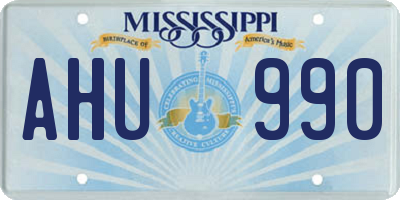 MS license plate AHU990