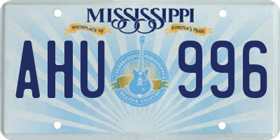 MS license plate AHU996