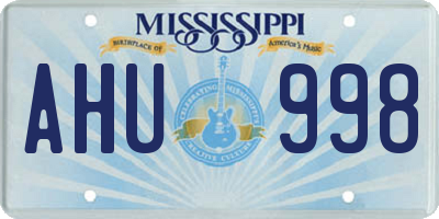 MS license plate AHU998