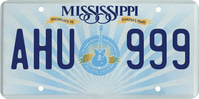 MS license plate AHU999