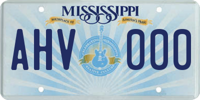MS license plate AHV000
