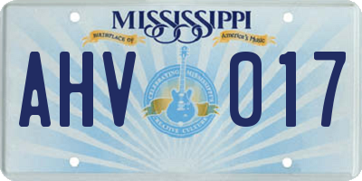 MS license plate AHV017