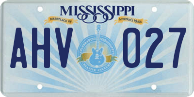 MS license plate AHV027