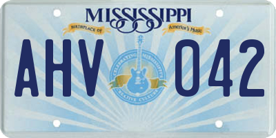 MS license plate AHV042