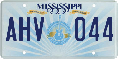 MS license plate AHV044