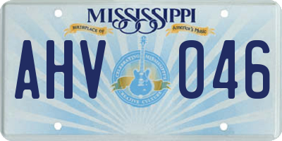 MS license plate AHV046